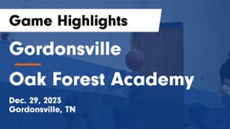 Gordonsville  vs Oak Forest Academy  Game Highlights - Dec. 29, 2023