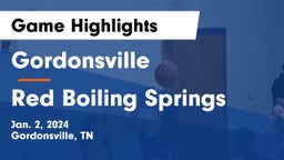 Gordonsville  vs Red Boiling Springs  Game Highlights - Jan. 2, 2024