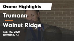 Trumann  vs Walnut Ridge  Game Highlights - Feb. 20, 2020