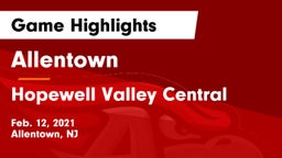 Allentown  vs Hopewell Valley Central  Game Highlights - Feb. 12, 2021