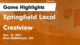 Springfield Local  vs Crestview  Game Highlights - Dec. 10, 2021