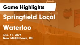Springfield Local  vs Waterloo  Game Highlights - Jan. 11, 2022
