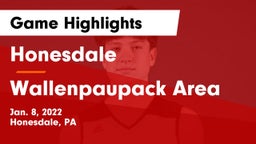 Honesdale  vs Wallenpaupack Area  Game Highlights - Jan. 8, 2022