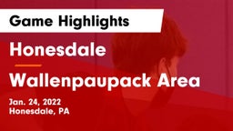 Honesdale  vs Wallenpaupack Area  Game Highlights - Jan. 24, 2022