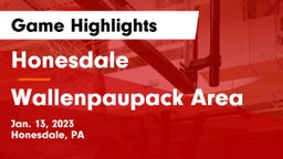 Honesdale  vs Wallenpaupack Area  Game Highlights - Jan. 13, 2023