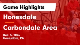 Honesdale  vs Carbondale Area  Game Highlights - Dec. 5, 2023