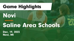 Novi  vs Saline Area Schools Game Highlights - Dec. 19, 2023