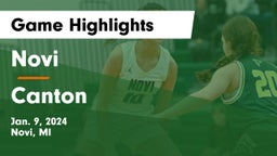 Novi  vs Canton  Game Highlights - Jan. 9, 2024