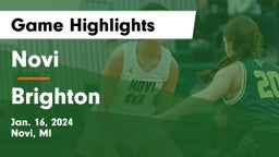 Novi  vs Brighton  Game Highlights - Jan. 16, 2024