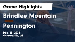 Brindlee Mountain  vs Pennington  Game Highlights - Dec. 18, 2021