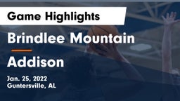 Brindlee Mountain  vs Addison  Game Highlights - Jan. 25, 2022