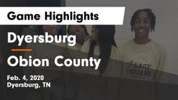 Dyersburg  vs Obion County  Game Highlights - Feb. 4, 2020