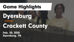 Dyersburg  vs Crockett County  Game Highlights - Feb. 20, 2020
