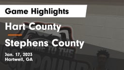 Hart County  vs Stephens County  Game Highlights - Jan. 17, 2023