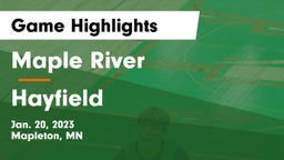Maple River  vs Hayfield  Game Highlights - Jan. 20, 2023