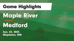 Maple River  vs Medford  Game Highlights - Jan. 24, 2023