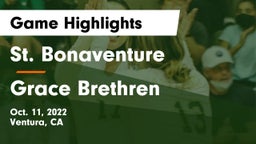 St. Bonaventure  vs Grace Brethren  Game Highlights - Oct. 11, 2022
