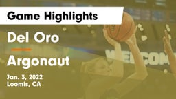 Del Oro  vs Argonaut  Game Highlights - Jan. 3, 2022