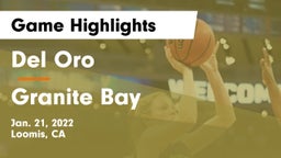 Del Oro  vs Granite Bay Game Highlights - Jan. 21, 2022