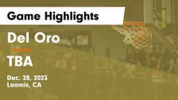 Del Oro  vs TBA Game Highlights - Dec. 28, 2023