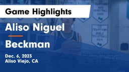 Aliso Niguel  vs Beckman  Game Highlights - Dec. 6, 2023
