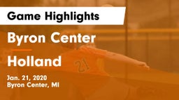 Byron Center  vs Holland  Game Highlights - Jan. 21, 2020