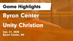 Byron Center  vs Unity Christian  Game Highlights - Jan. 31, 2020