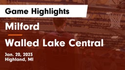 Milford  vs Walled Lake Central  Game Highlights - Jan. 20, 2023