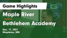Maple River  vs Bethlehem Academy  Game Highlights - Dec. 17, 2021