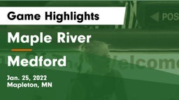 Maple River  vs Medford  Game Highlights - Jan. 25, 2022