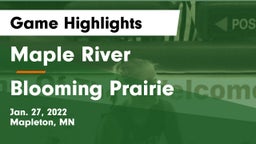 Maple River  vs Blooming Prairie  Game Highlights - Jan. 27, 2022
