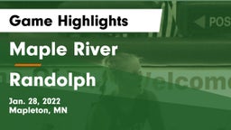 Maple River  vs Randolph  Game Highlights - Jan. 28, 2022