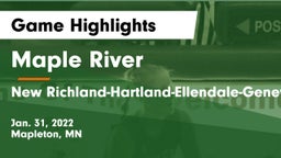 Maple River  vs New Richland-Hartland-Ellendale-Geneva  Game Highlights - Jan. 31, 2022