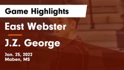 East Webster  vs J.Z. George  Game Highlights - Jan. 25, 2022