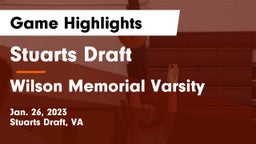 Stuarts Draft  vs Wilson Memorial Varsity Game Highlights - Jan. 26, 2023
