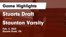 Stuarts Draft  vs Staunton Varsity Game Highlights - Feb. 3, 2023