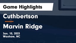 Cuthbertson  vs Marvin Ridge  Game Highlights - Jan. 10, 2023