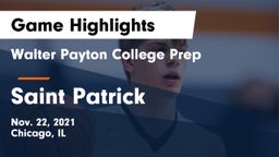 Walter Payton College Prep vs Saint Patrick  Game Highlights - Nov. 22, 2021