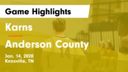 Karns  vs Anderson County  Game Highlights - Jan. 14, 2020