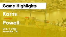 Karns  vs Powell  Game Highlights - Dec. 4, 2020