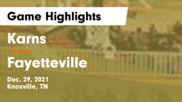 Karns  vs Fayetteville  Game Highlights - Dec. 29, 2021