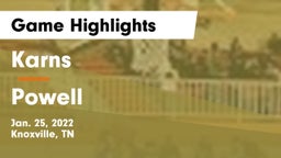 Karns  vs Powell  Game Highlights - Jan. 25, 2022