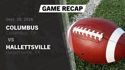 Recap: Columbus  vs. Hallettsville  2016