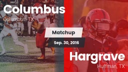 Matchup: Columbus  vs. Hargrave  2016