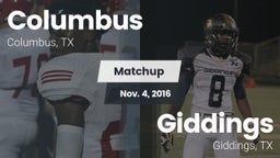 Matchup: Columbus  vs. Giddings  2016