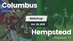 Matchup: Columbus  vs. Hempstead  2018