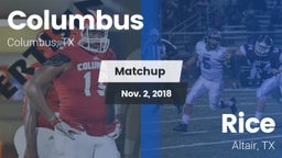 Matchup: Columbus  vs. Rice  2018