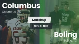 Matchup: Columbus  vs. Boling  2018