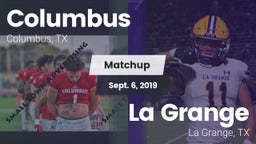 Matchup: Columbus  vs. La Grange  2019