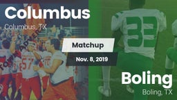 Matchup: Columbus  vs. Boling  2019
